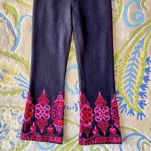 Vintage Nanette Lepore Embroidered Wool Felt Belled Pants